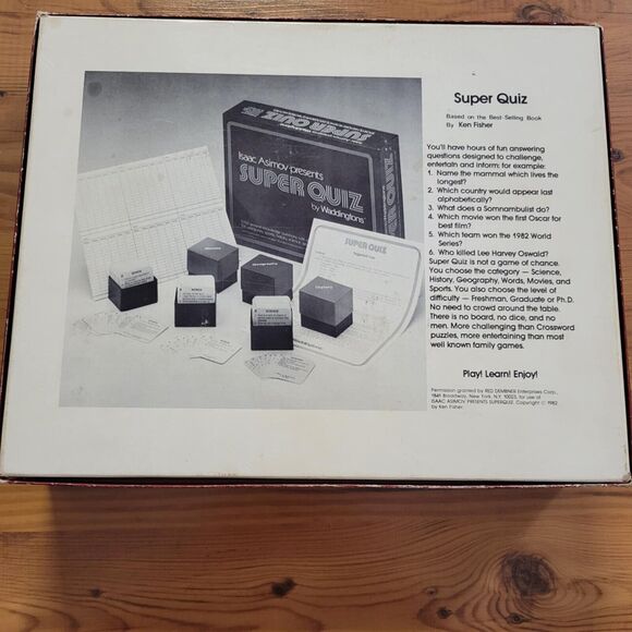 Isaac Asimov's Super Quiz Trivia Game 411 by Waddingtons 1982. COMPLETE! - Picture 2 of 14